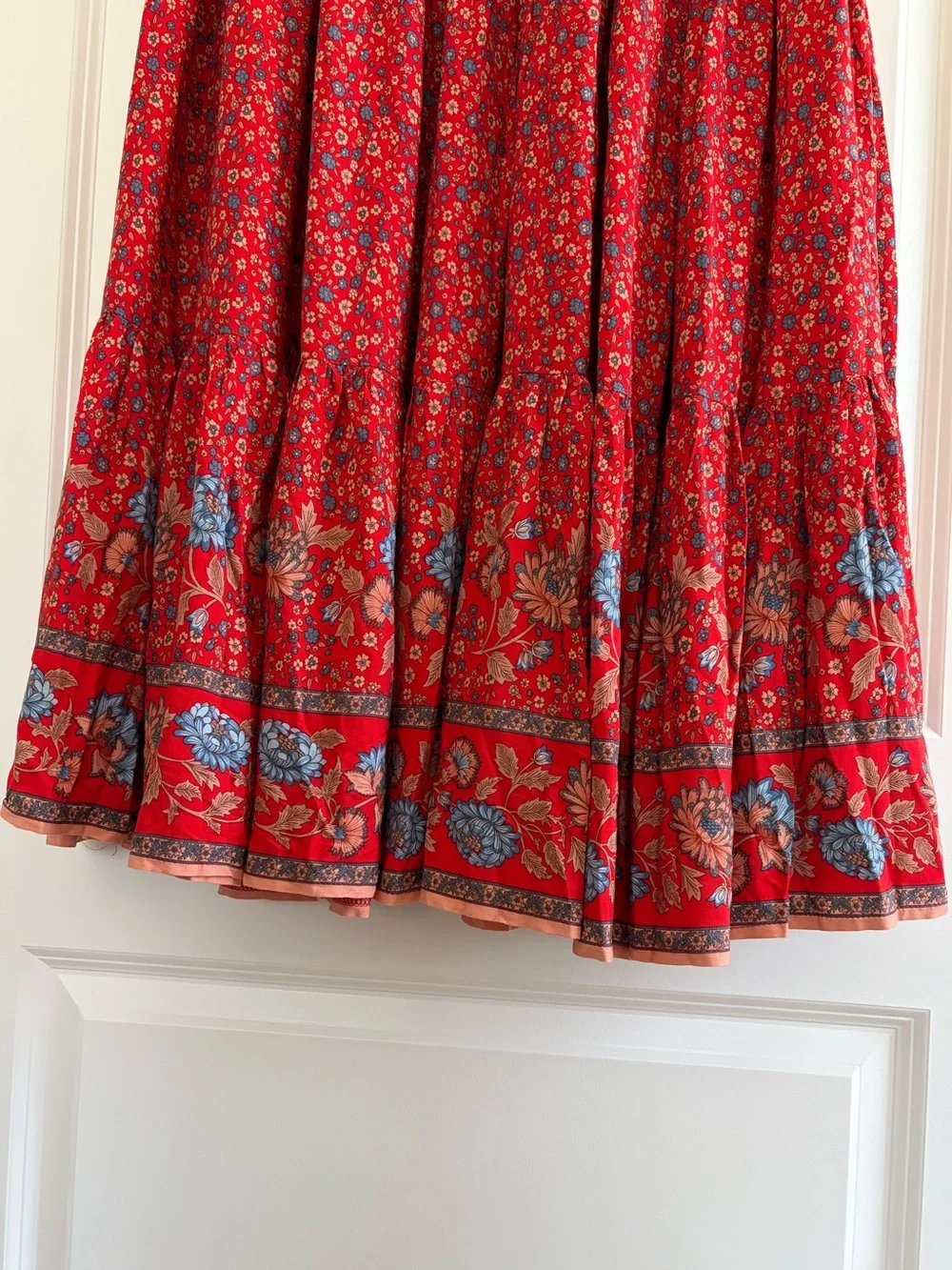 NWT Natural Life Hanna Maxi Skirt Dress Red Floral Boho Western Festival Gypsy M - Picture 9 of 16